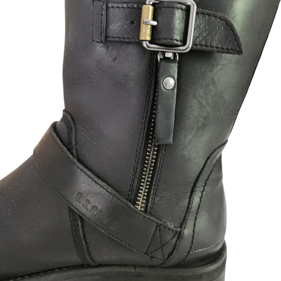 G-STAR RAW Moto Buckle Leather Boots uk7 us9 eur40 - Picture 11 of 15